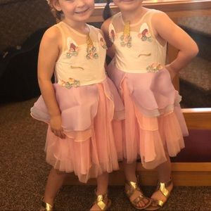 TWIN GIRLS UNICORN DRESSES 5T (or sold separately)